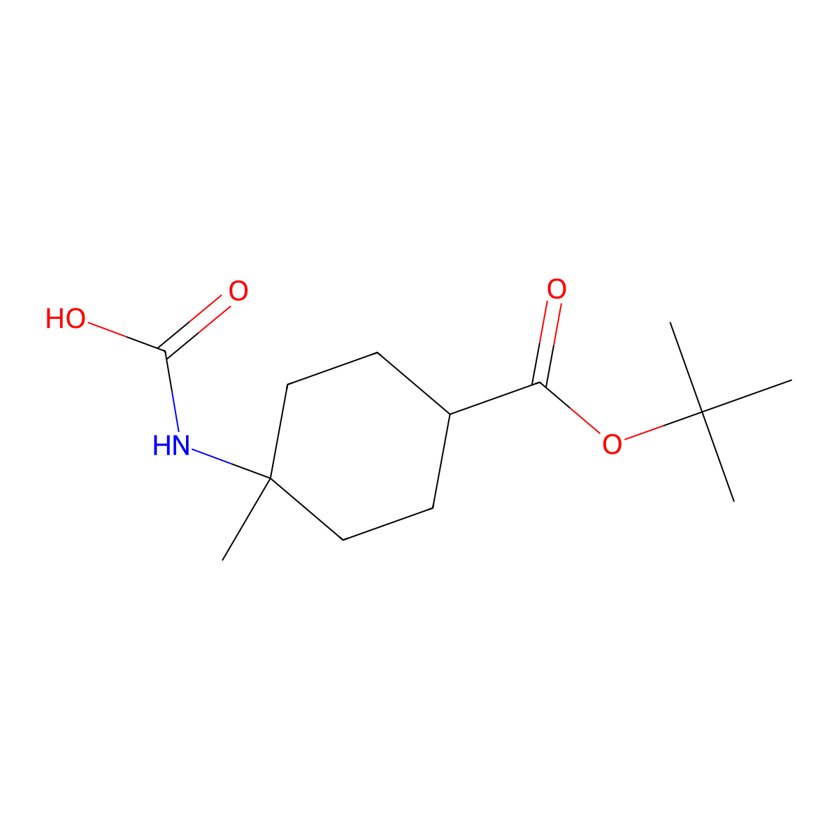 {4-[(Tert-butoxy)carbonyl]-1-methylcyclohexyl}carbamic acid molecular structure, CAS 2680715-35-7