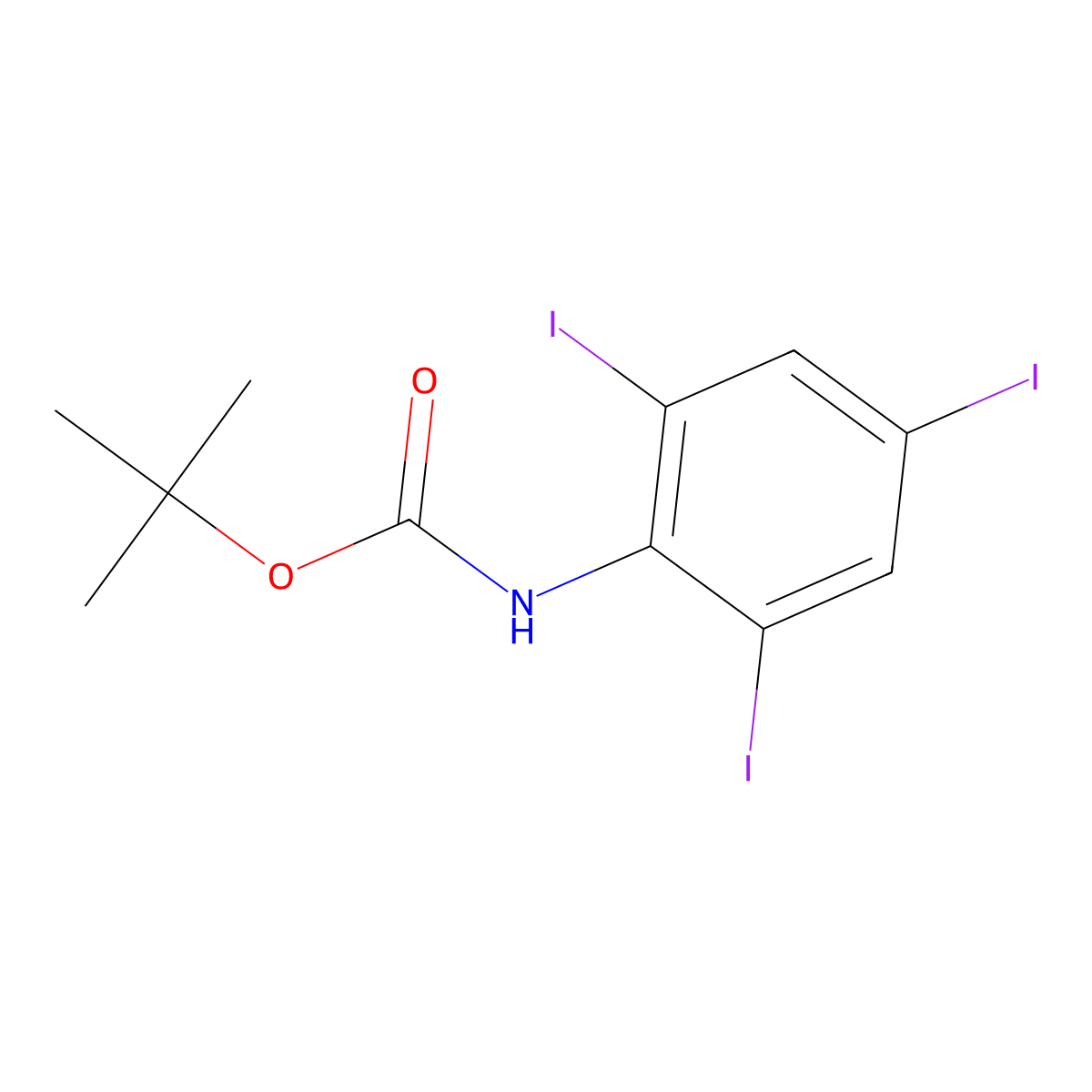 tert-butyl N-(2,4,6-triiodophenyl)carbamate molecular structure, CAS 2680715-40-4