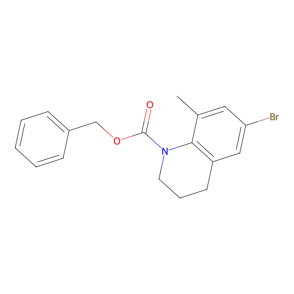 Benzyl 6-bromo-8-methyl-1,2,3,4-tetrahydroquinoline-1-carboxylate molecular structure, CAS 2680715-45-9