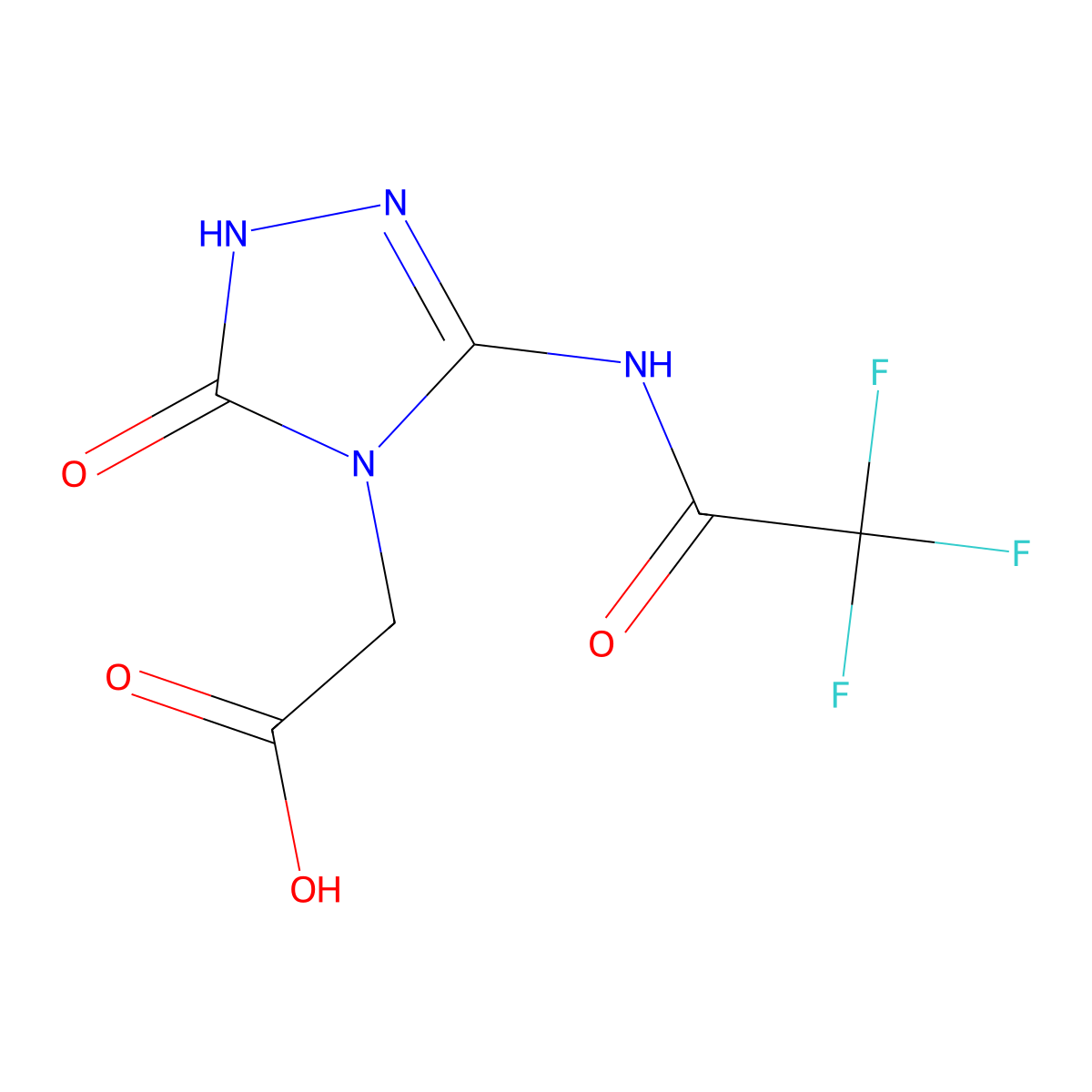 2-[5-oxo-3-(2,2,2-trifluoroacetamido)-4,5-dihydro-1H-1,2,4-triazol-4-yl]acetic acid molecular structure, CAS 2680715-50-6