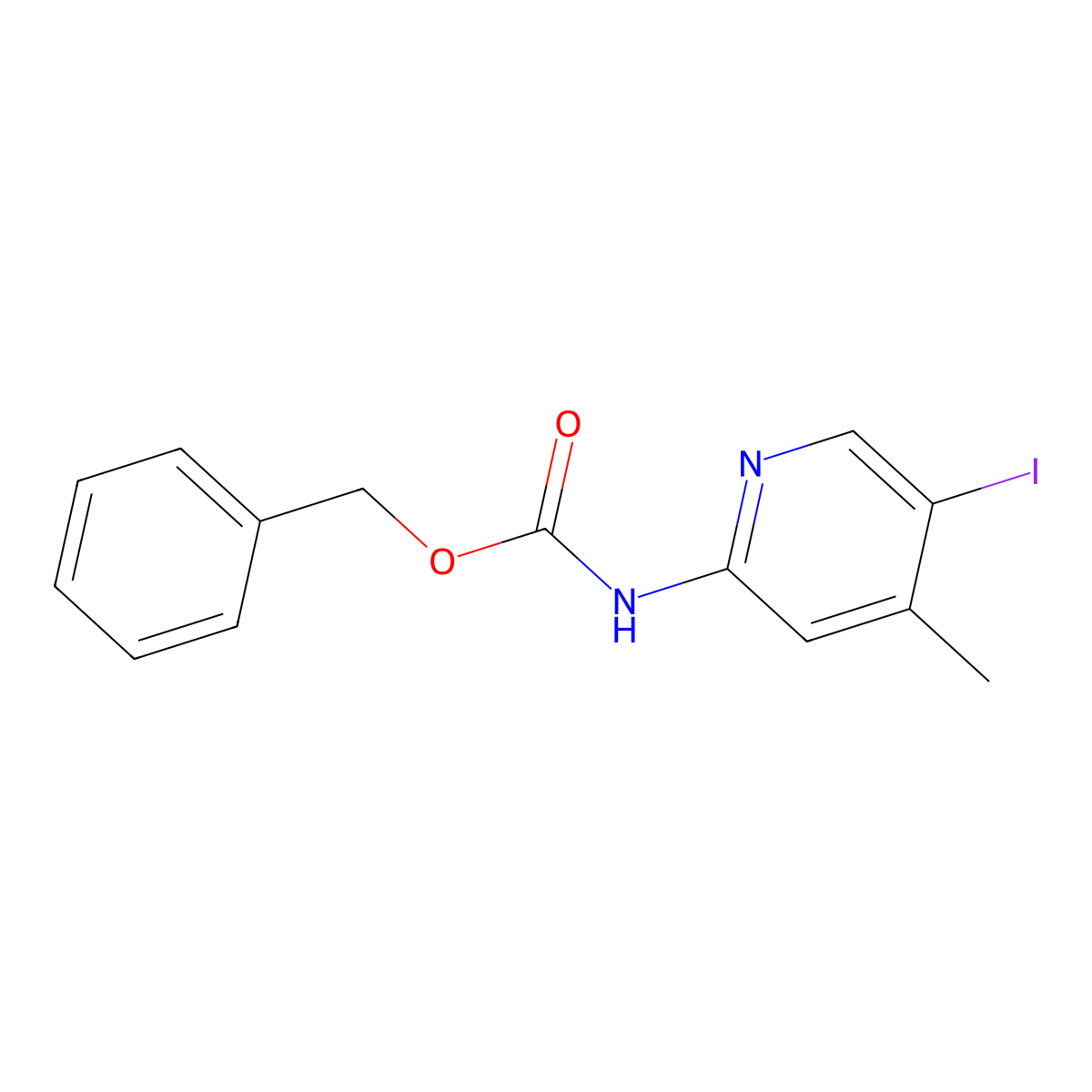benzyl N-(5-iodo-4-methylpyridin-2-yl)carbamate molecular structure, CAS 2680715-52-8