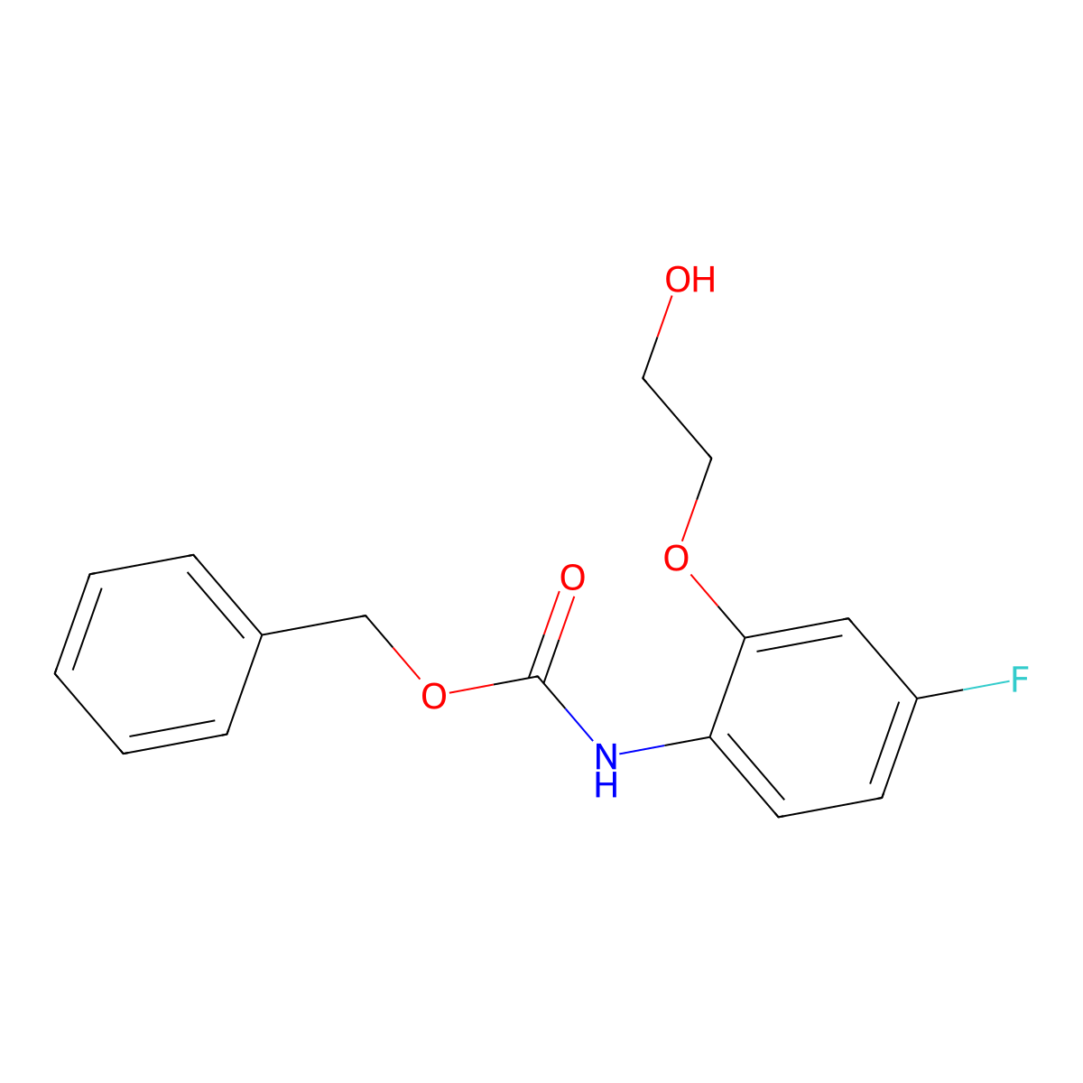 benzyl N-[4-fluoro-2-(2-hydroxyethoxy)phenyl]carbamate molecular structure, CAS 2680715-56-2