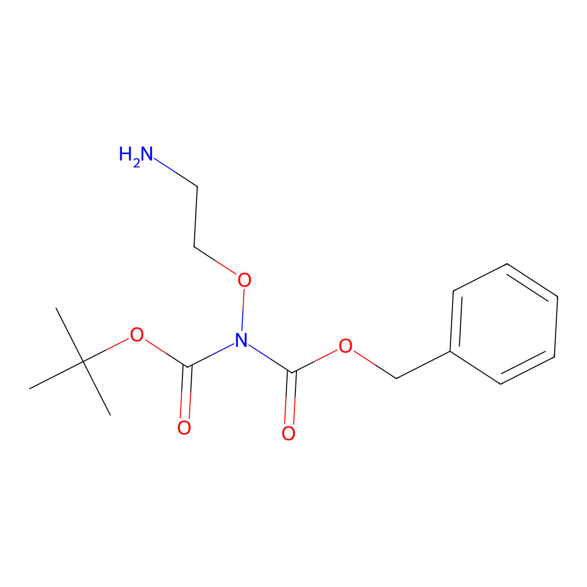 benzyl N-(2-aminoethoxy)-N-[(tert-butoxy)carbonyl]carbamate molecular structure, CAS 2680715-61-9
