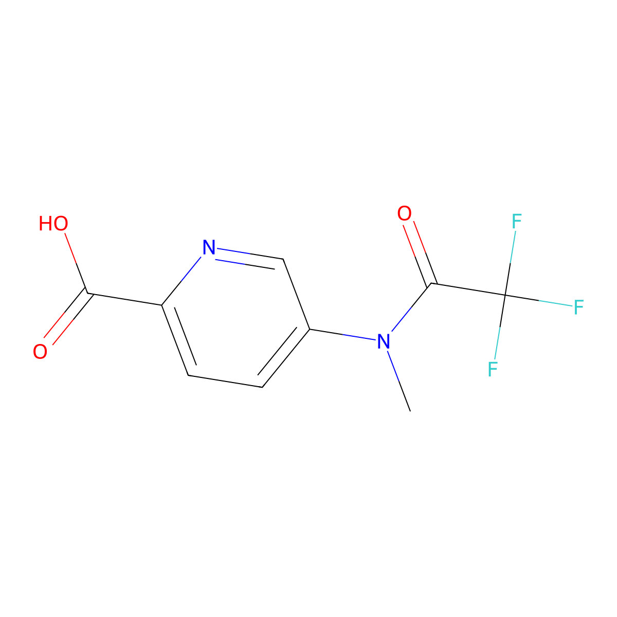 5-(2,2,2-trifluoro-N-methylacetamido)pyridine-2-carboxylic acid molecular structure, CAS 2680715-63-1