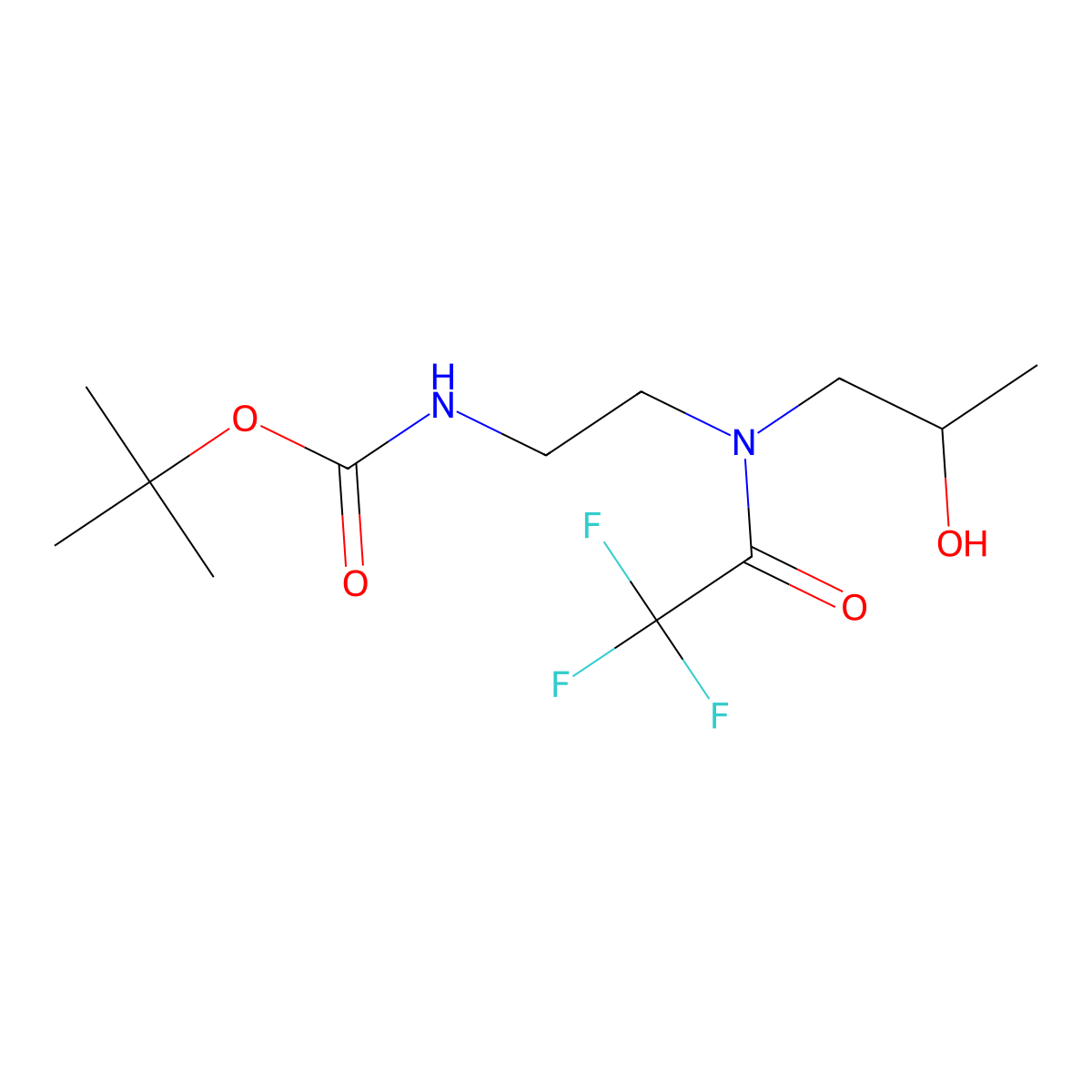 tert-butyl N-{2-[2,2,2-trifluoro-N-(2-hydroxypropyl)acetamido]ethyl}carbamate molecular structure, CAS 2680715-64-2