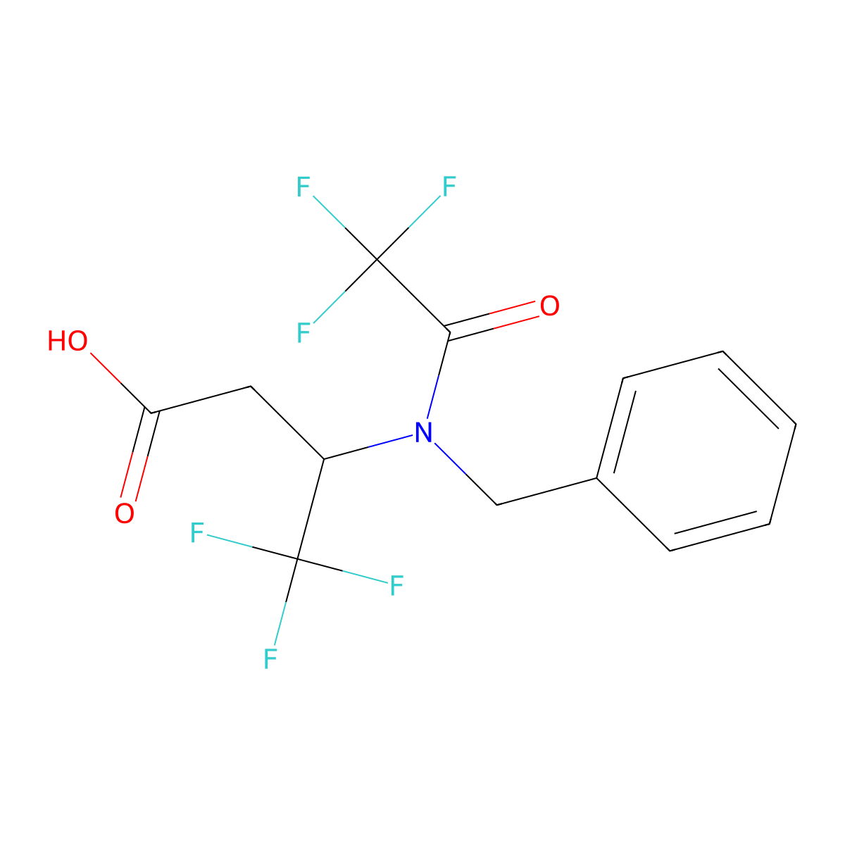 3-(N-benzyl-2,2,2-trifluoroacetamido)-4,4,4-trifluorobutanoic acid molecular structure, CAS 2680715-86-8