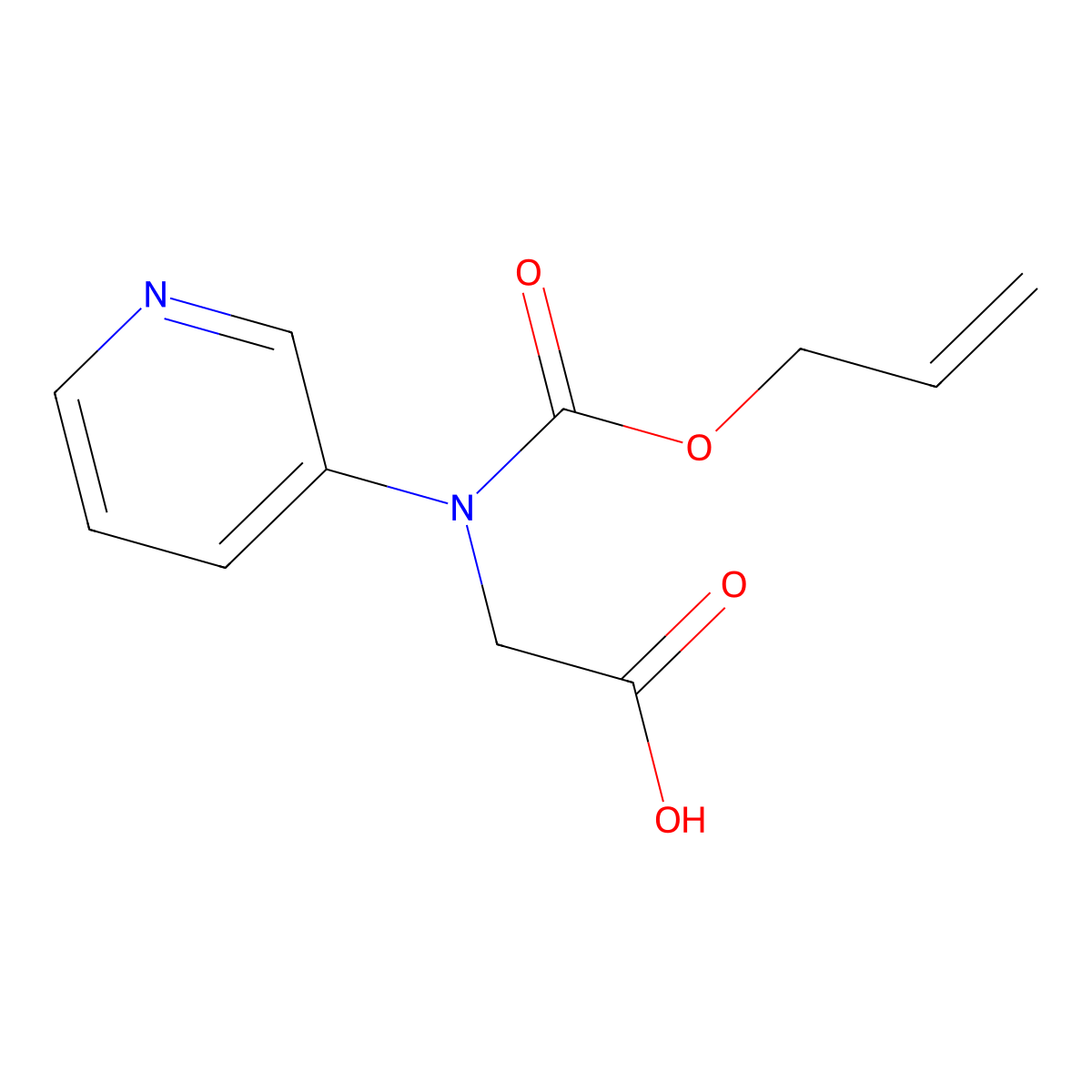 2-{[(Prop-2-en-1-yloxy)carbonyl](pyridin-3-yl)amino}acetic acid molecular structure, CAS 2680715-91-5