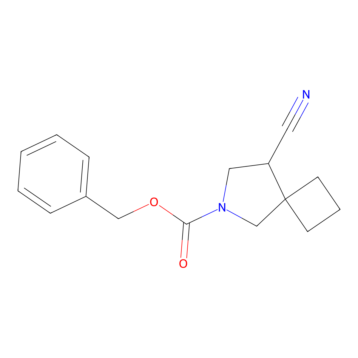 Benzyl 8-cyano-6-azaspiro[3.4]octane-6-carboxylate molecular structure, CAS 2680715-97-1