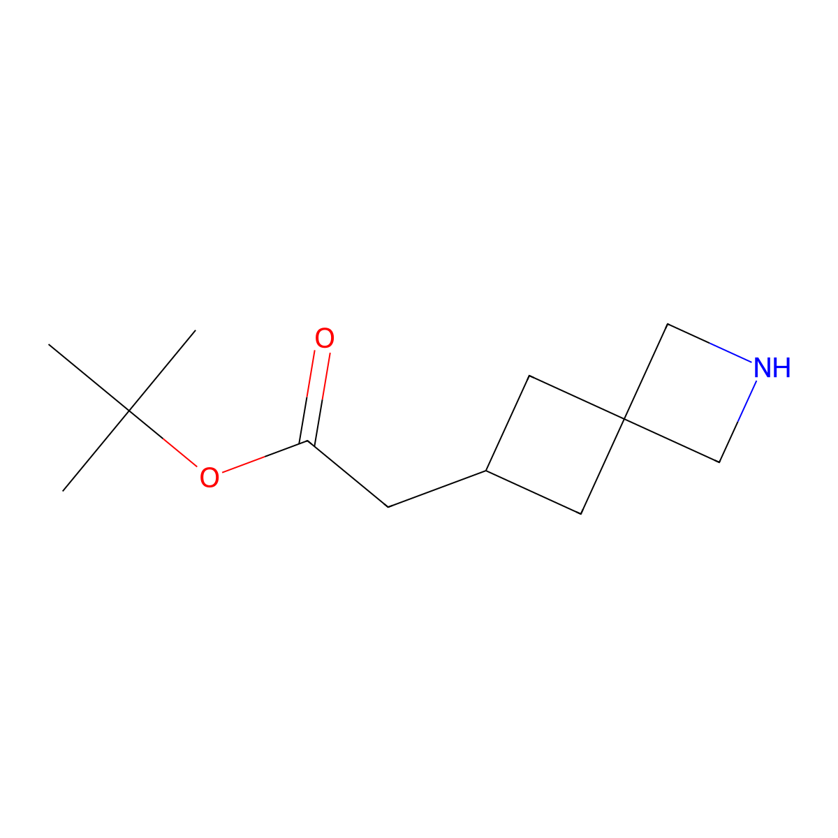 Tert-butyl 2-{2-azaspiro[3.3]heptan-6-yl}acetate molecular structure, CAS 2680715-98-2