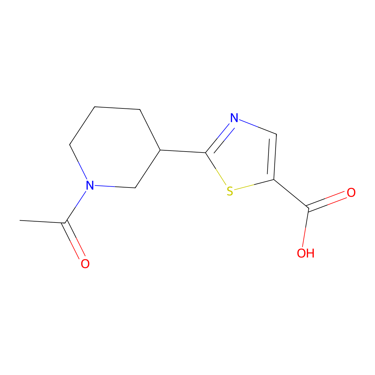2-(1-Acetylpiperidin-3-yl)-1,3-thiazole-5-carboxylic acid molecular structure, CAS 2680715-99-3