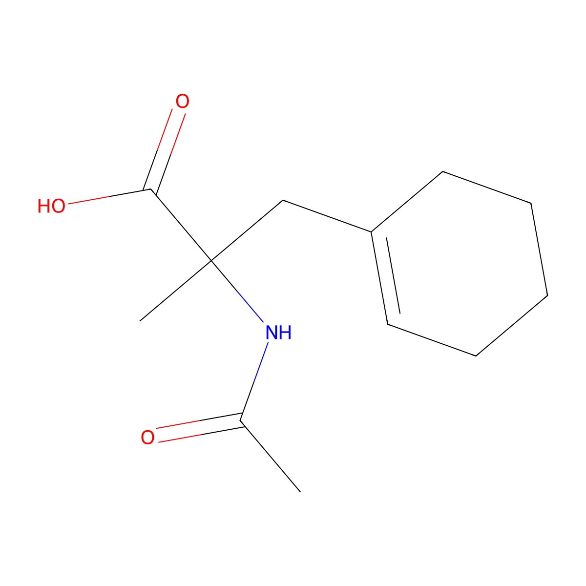 3-(Cyclohex-1-en-1-yl)-2-acetamido-2-methylpropanoic acid molecular structure, CAS 2680716-02-1