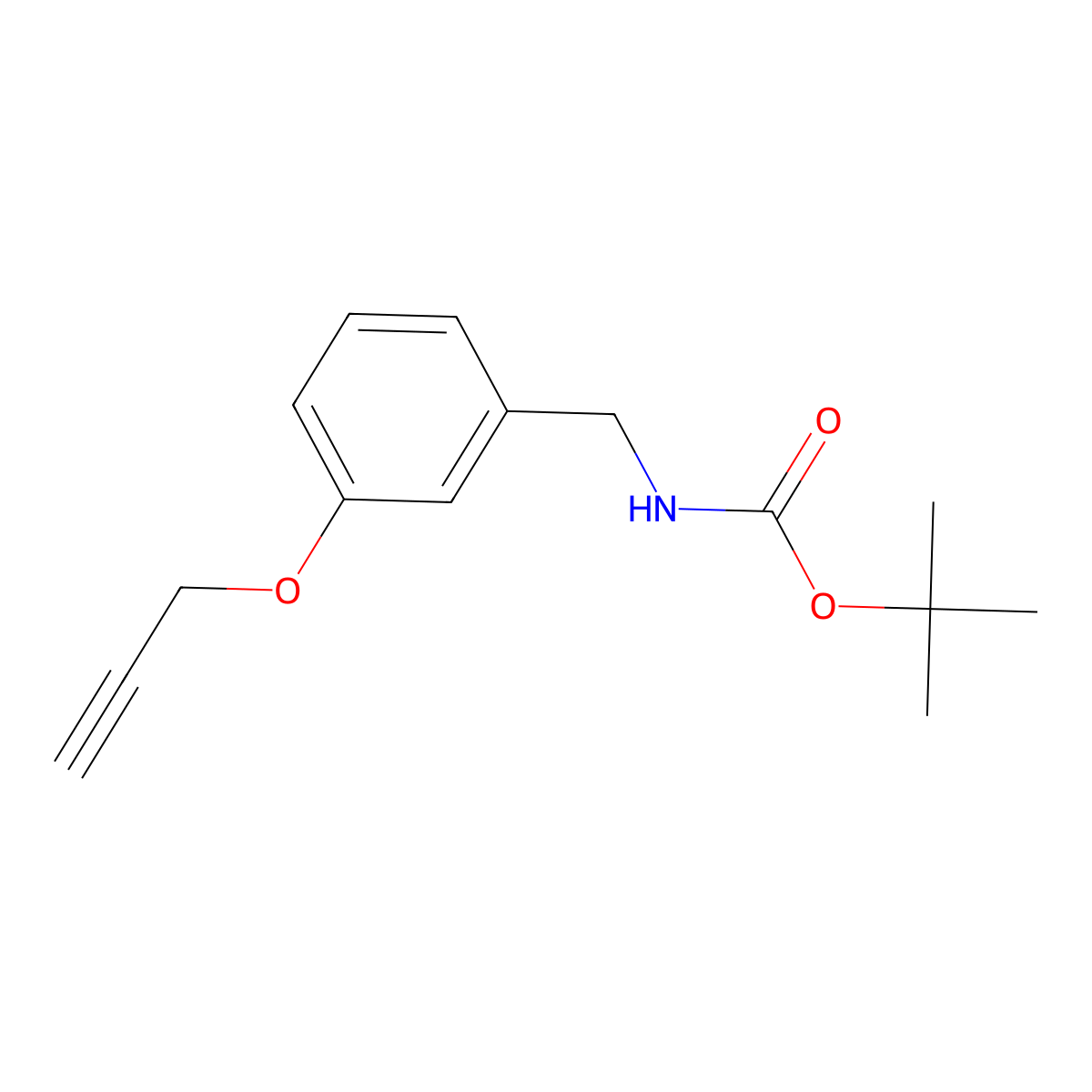 tert-butyl N-{[3-(prop-2-yn-1-yloxy)phenyl]methyl}carbamate molecular structure, CAS 2680716-14-5