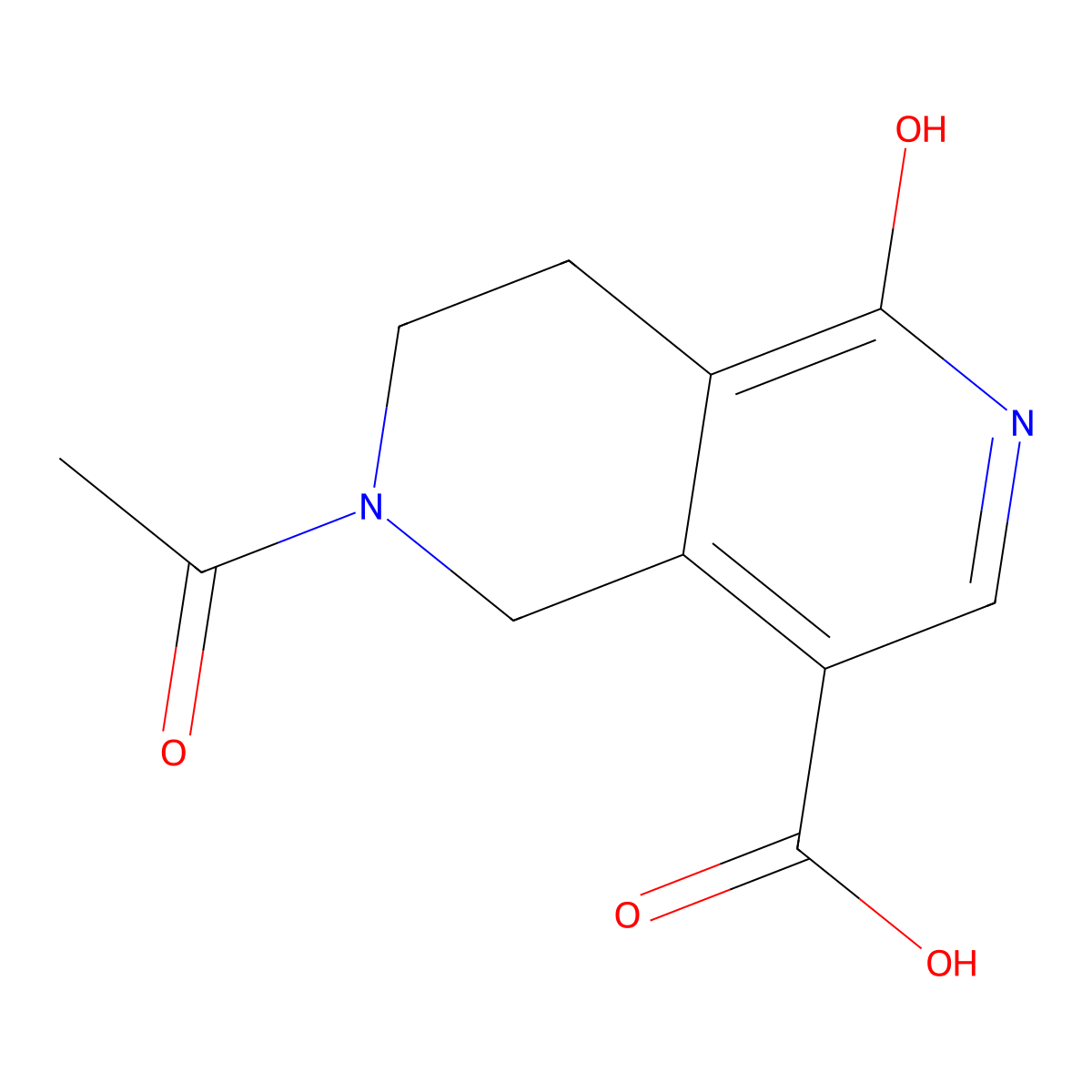6-Acetyl-1-hydroxy-5,6,7,8-tetrahydro-2,6-naphthyridine-4-carboxylic acid molecular structure, CAS 2680716-21-4