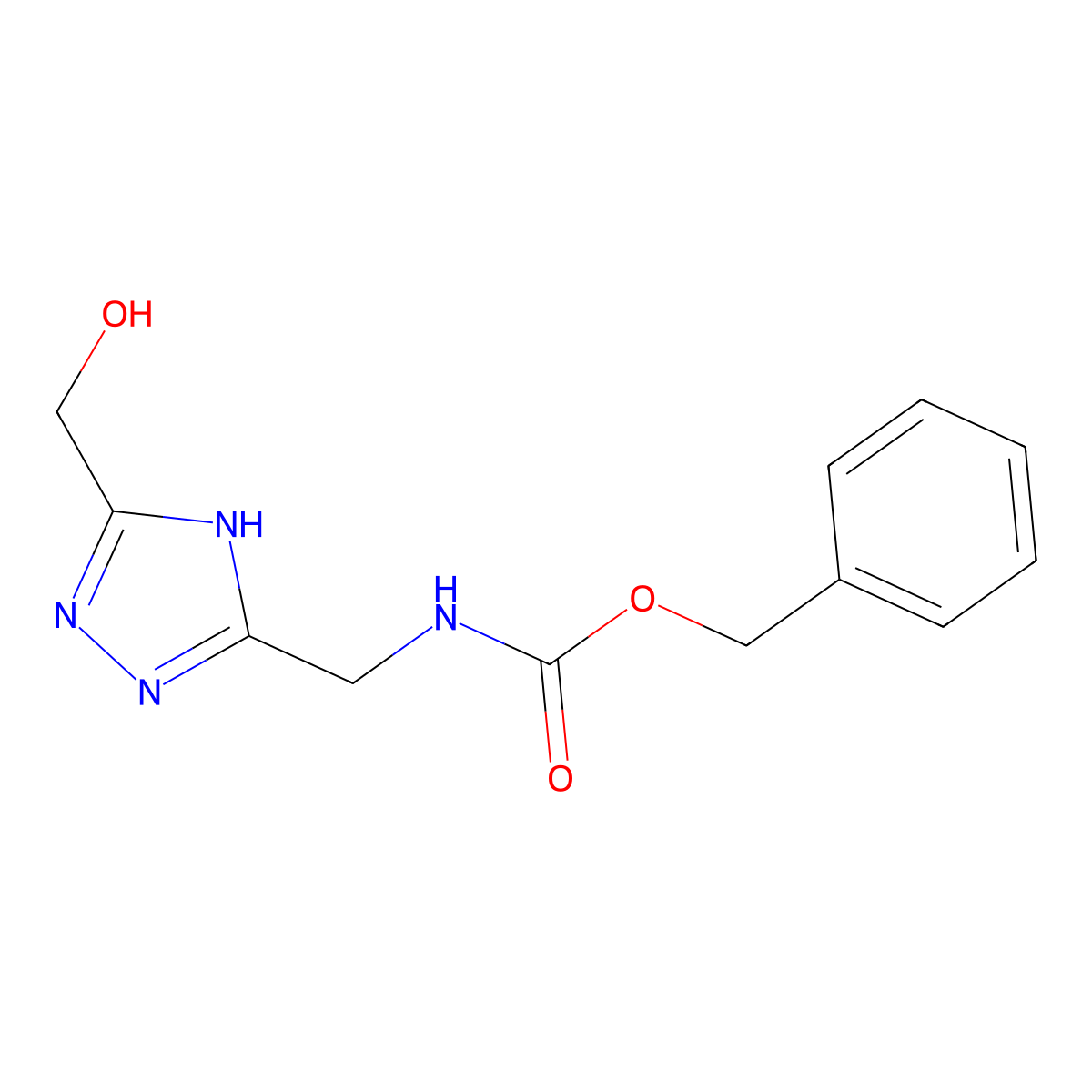 benzyl N-{[5-(hydroxymethyl)-4H-1,2,4-triazol-3-yl]methyl}carbamate molecular structure, CAS 2680716-22-5