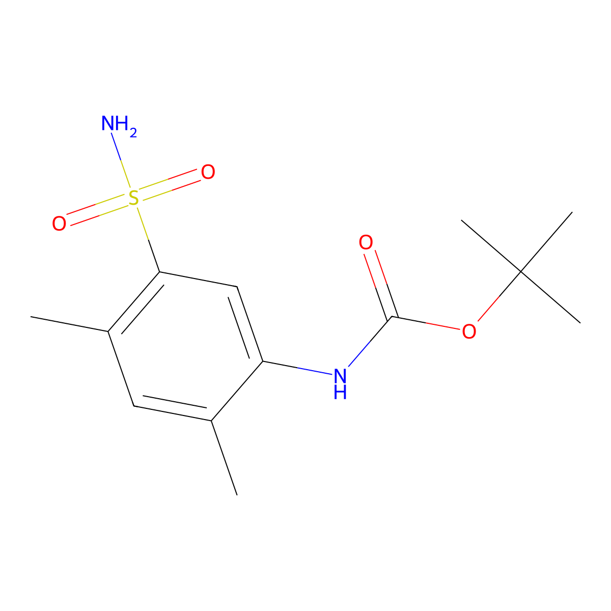tert-butyl N-(2,4-dimethyl-5-sulfamoylphenyl)carbamate molecular structure, CAS 2680716-26-9