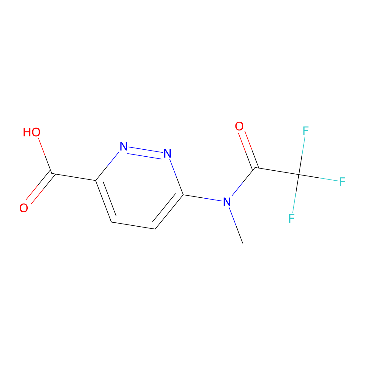 6-(2,2,2-trifluoro-N-methylacetamido)pyridazine-3-carboxylic acid molecular structure, CAS 2680716-34-9
