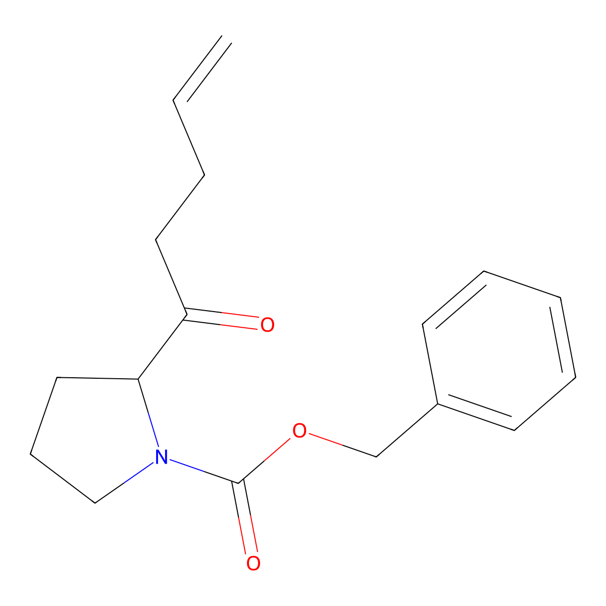 Benzyl 2-(pent-4-enoyl)pyrrolidine-1-carboxylate molecular structure, CAS 2680716-37-2