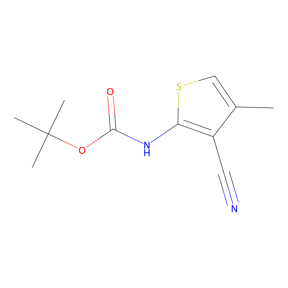 tert-butyl N-(3-cyano-4-methylthiophen-2-yl)carbamate molecular structure, CAS 2680716-39-4