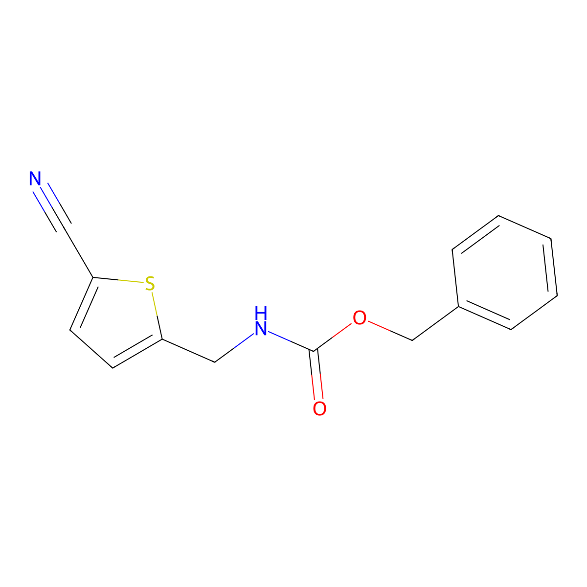 benzyl N-[(5-cyanothiophen-2-yl)methyl]carbamate molecular structure, CAS 2680716-40-7