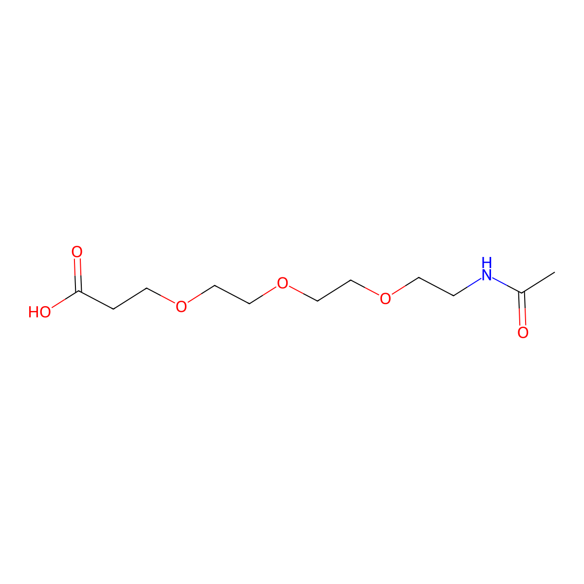 3-{2-[2-(2-Acetamidoethoxy)ethoxy]ethoxy}propanoic acid molecular structure, CAS 2680716-50-9