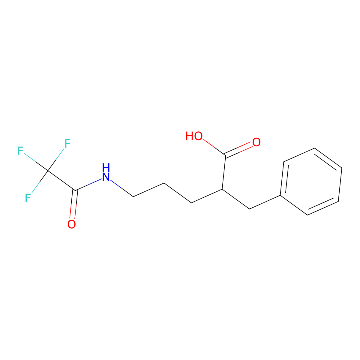 2-Benzyl-5-(2,2,2-trifluoroacetamido)pentanoic acid molecular structure, CAS 2680716-60-1