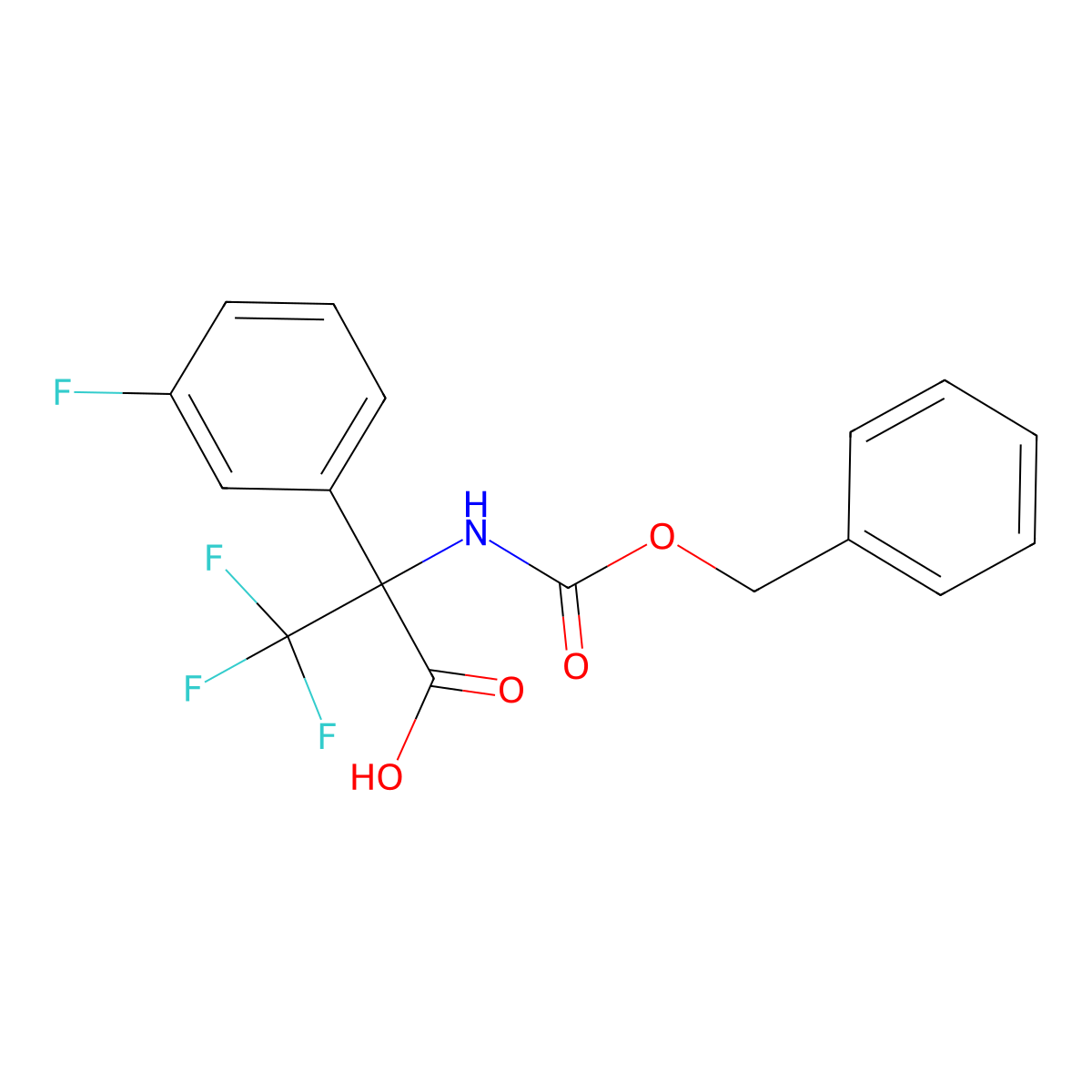 2-{[(Benzyloxy)carbonyl]amino}-3,3,3-trifluoro-2-(3-fluorophenyl)propanoic acid molecular structure, CAS 2680716-62-3