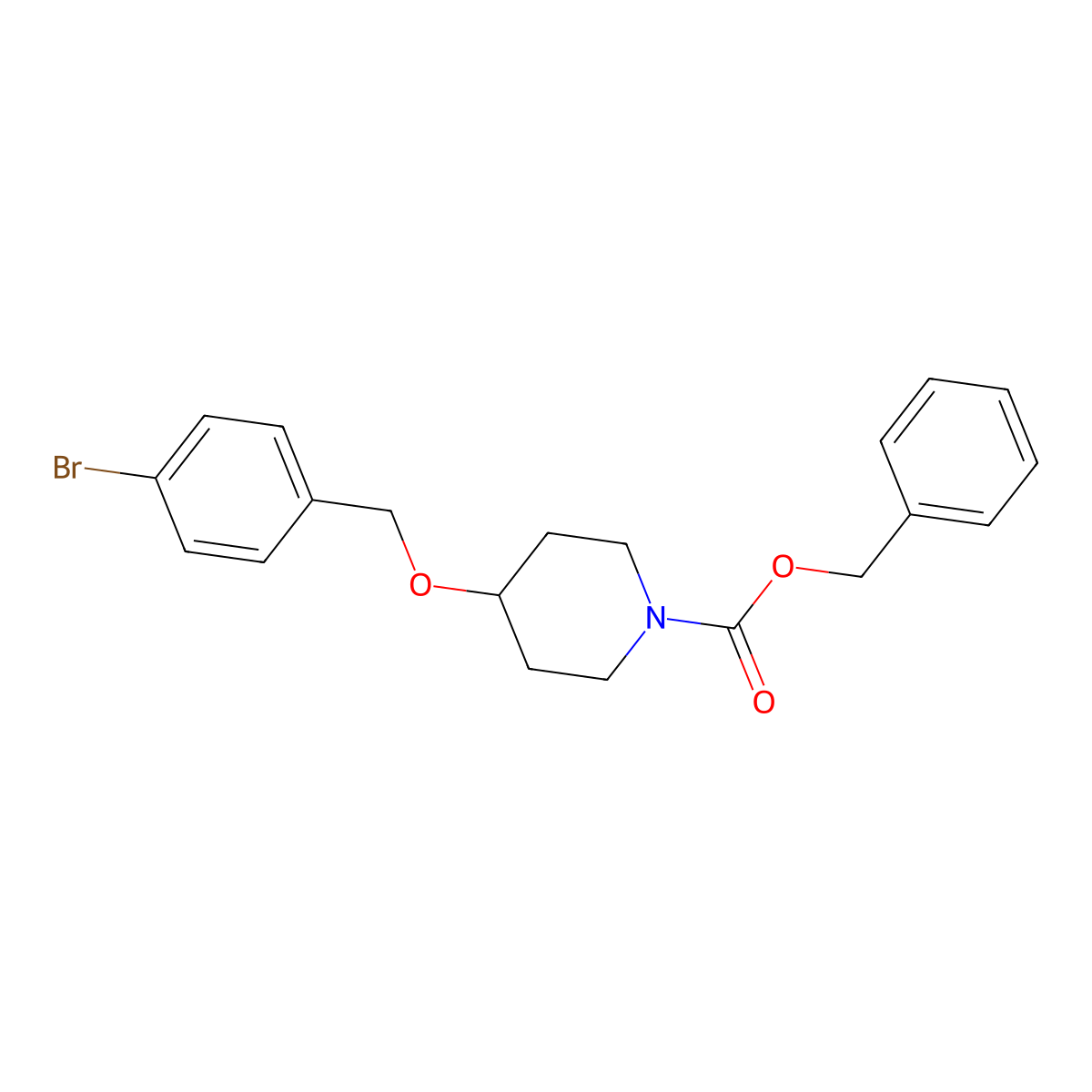 Benzyl 4-[(4-bromophenyl)methoxy]piperidine-1-carboxylate molecular structure, CAS 2680716-67-8