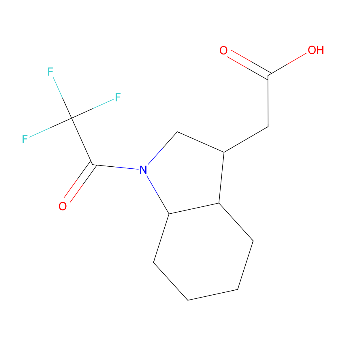 2-[1-(2,2,2-trifluoroacetyl)-octahydro-1H-indol-3-yl]acetic acid molecular structure, CAS 2680716-76-9