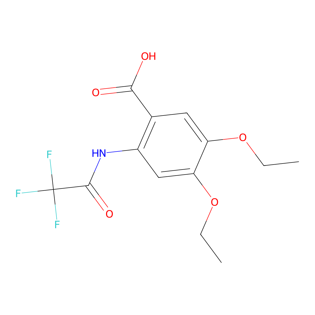 4,5-Diethoxy-2-(2,2,2-trifluoroacetamido)benzoic acid molecular structure, CAS 2680716-79-2
