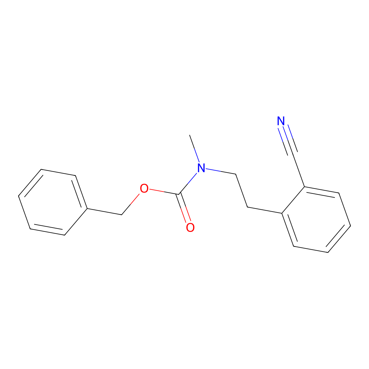 benzyl N-[2-(2-cyanophenyl)ethyl]-N-methylcarbamate molecular structure, CAS 2680716-81-6