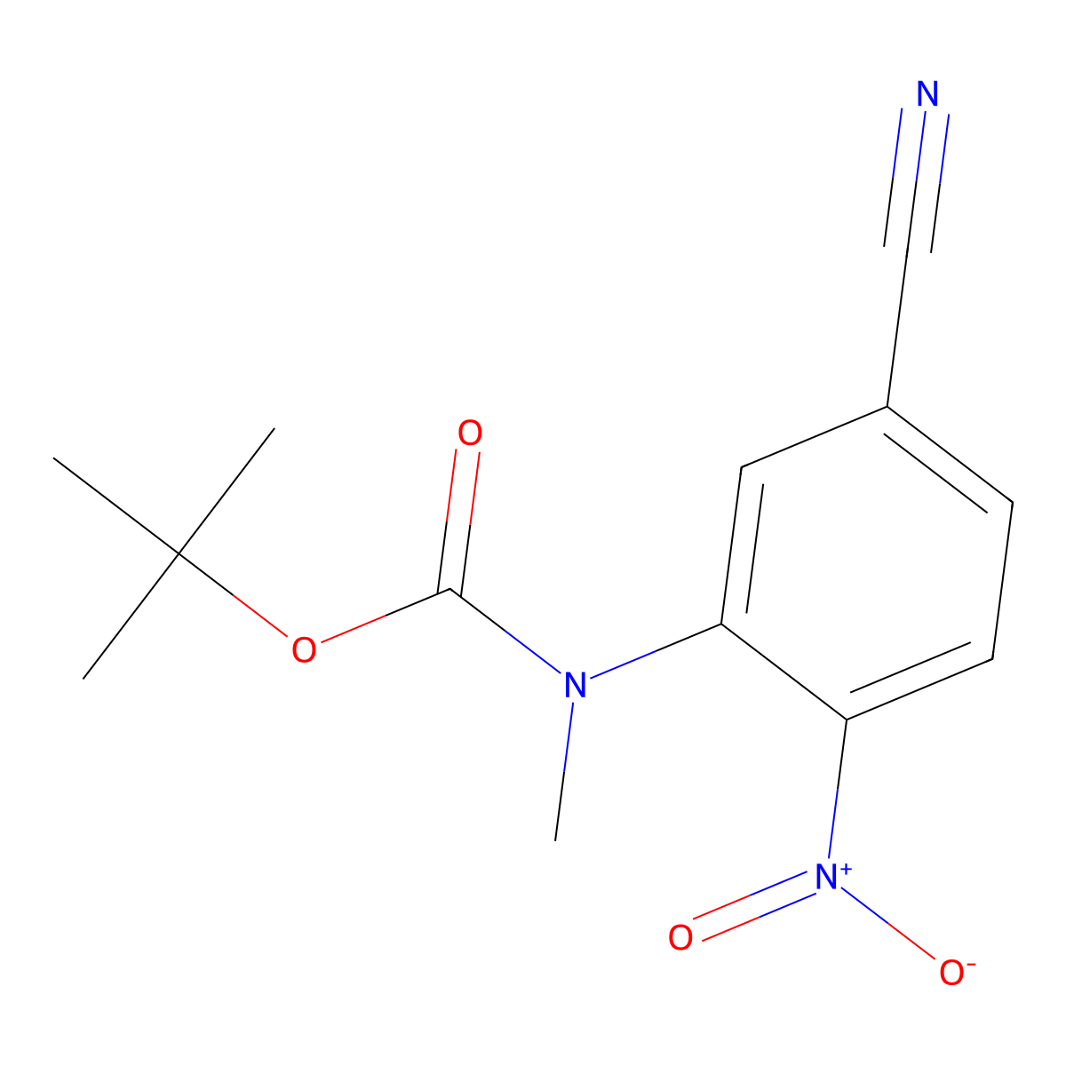 tert-butyl N-(5-cyano-2-nitrophenyl)-N-methylcarbamate molecular structure, CAS 2680716-84-9