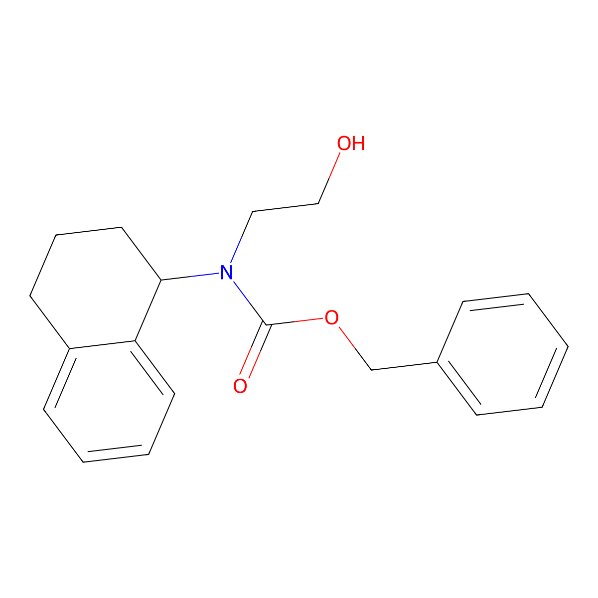 benzyl N-(2-hydroxyethyl)-N-(1,2,3,4-tetrahydronaphthalen-1-yl)carbamate molecular structure, CAS 2680716-85-0