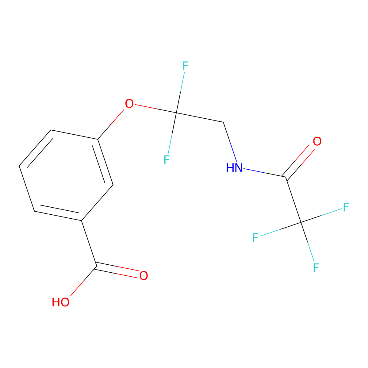 3-[1,1-Difluoro-2-(2,2,2-trifluoroacetamido)ethoxy]benzoic acid molecular structure, CAS 2680716-88-3