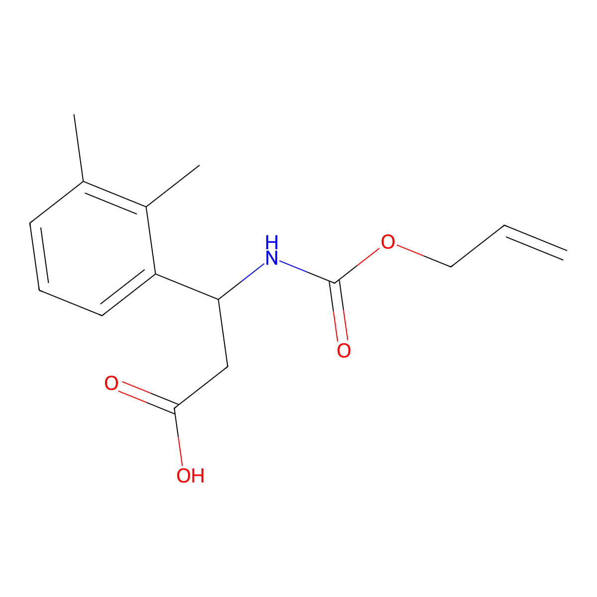 3-(2,3-Dimethylphenyl)-3-{[(prop-2-en-1-yloxy)carbonyl]amino}propanoic acid molecular structure, CAS 2680716-89-4