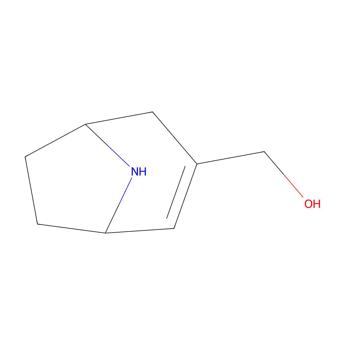 {8-Azabicyclo[3.2.1]oct-2-en-3-yl}methanol molecular structure, CAS 2680716-97-4