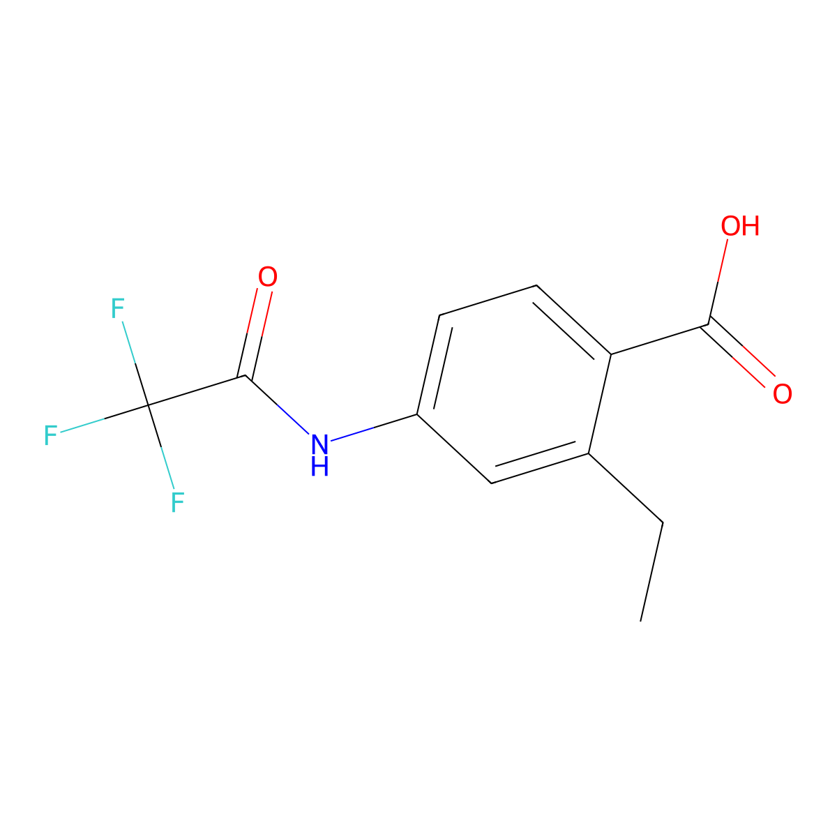 2-Ethyl-4-(2,2,2-trifluoroacetamido)benzoic acid molecular structure, CAS 2680717-09-1
