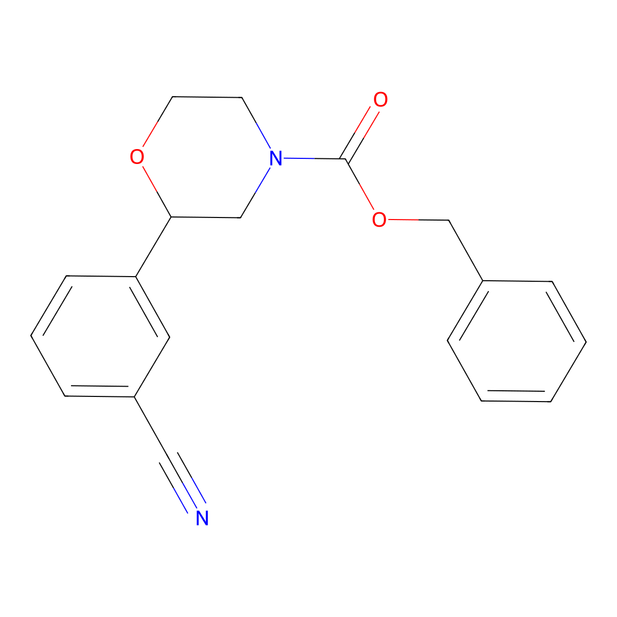 Benzyl 2-(3-cyanophenyl)morpholine-4-carboxylate molecular structure, CAS 2680717-12-6