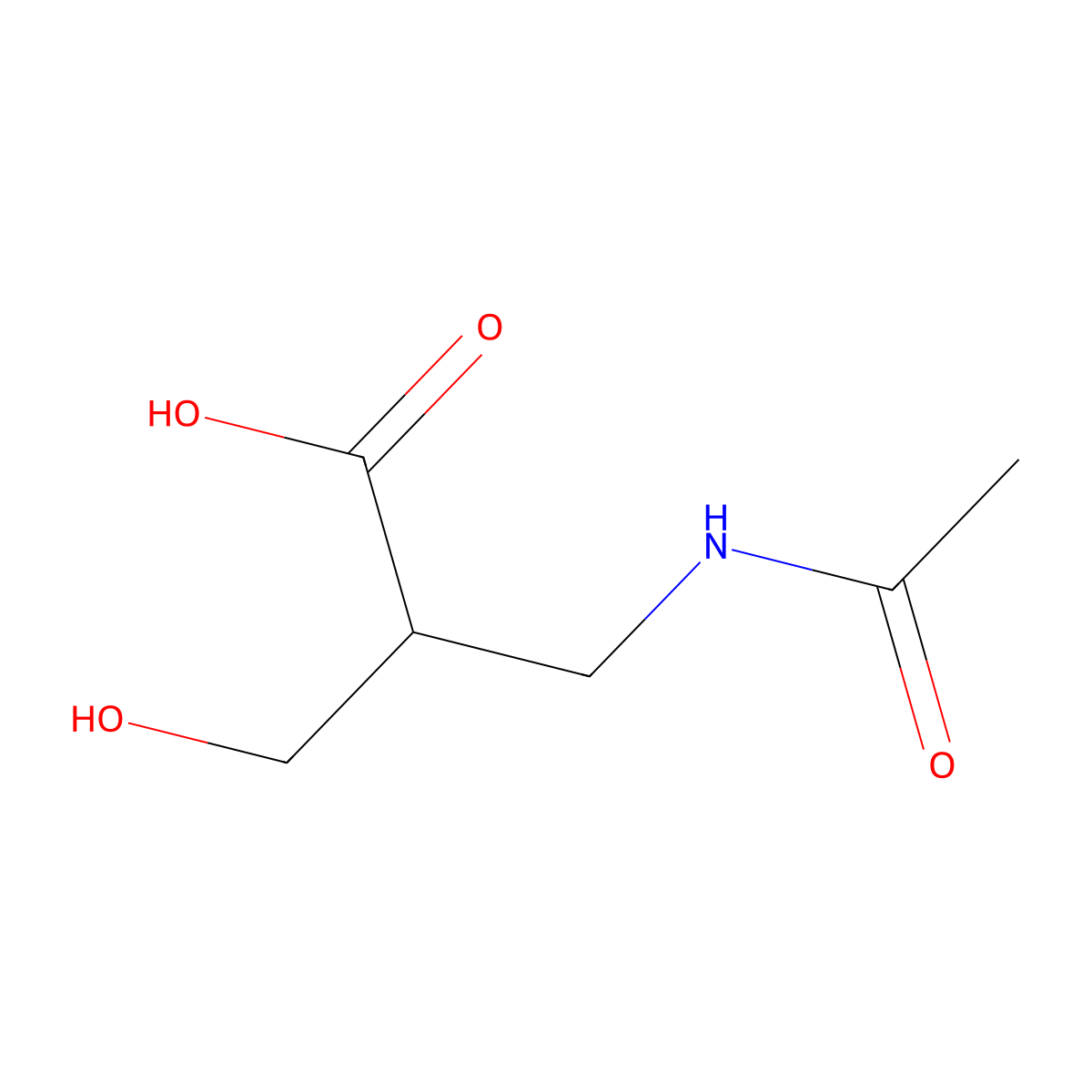 3-Acetamido-2-(hydroxymethyl)propanoic acid molecular structure, CAS 2680717-15-9