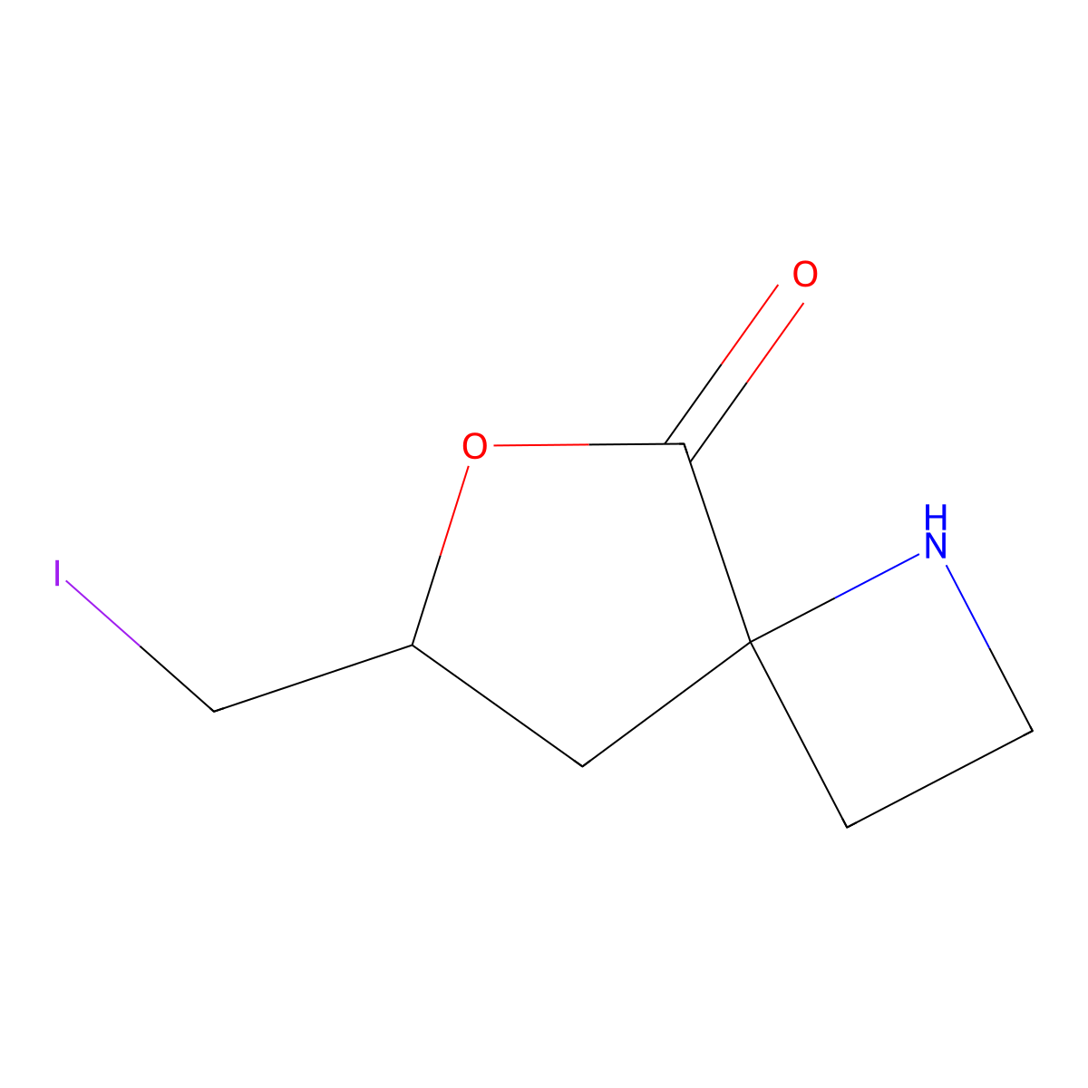 7-(Iodomethyl)-6-oxa-1-azaspiro[3.4]octan-5-one molecular structure, CAS 2680717-21-7