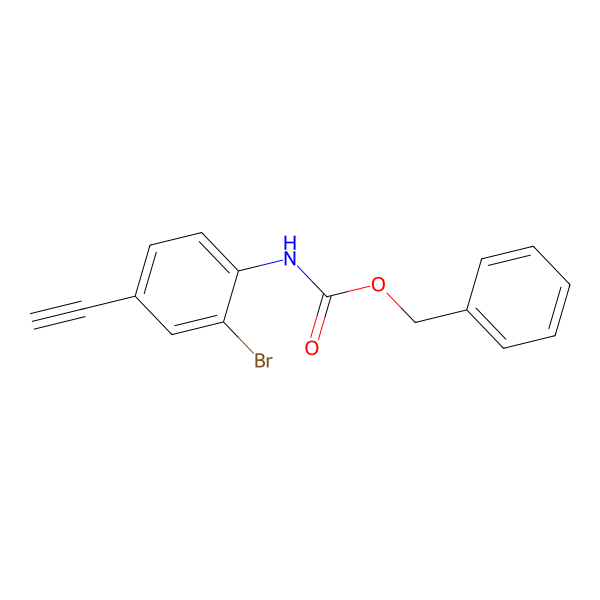 benzyl N-(2-bromo-4-ethynylphenyl)carbamate molecular structure, CAS 2680717-23-9