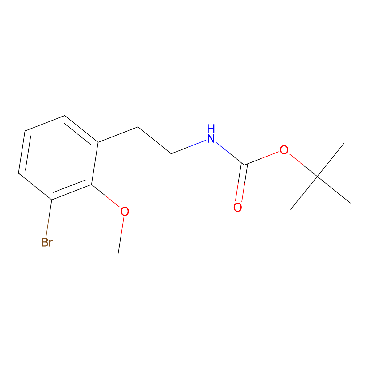 tert-butyl N-[2-(3-bromo-2-methoxyphenyl)ethyl]carbamate molecular structure, CAS 2680717-33-1