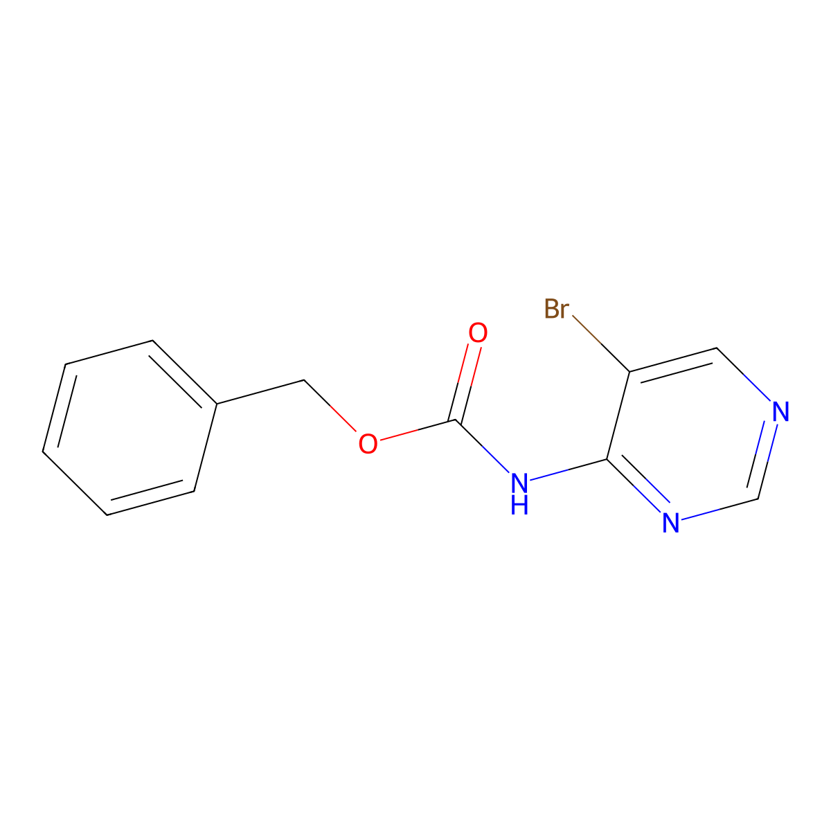 benzyl N-(5-bromopyrimidin-4-yl)carbamate molecular structure, CAS 2680717-34-2