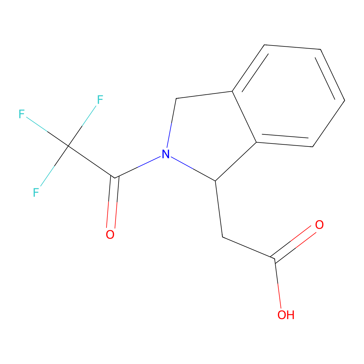 2-[2-(2,2,2-trifluoroacetyl)-2,3-dihydro-1H-isoindol-1-yl]acetic acid molecular structure, CAS 2680717-38-6