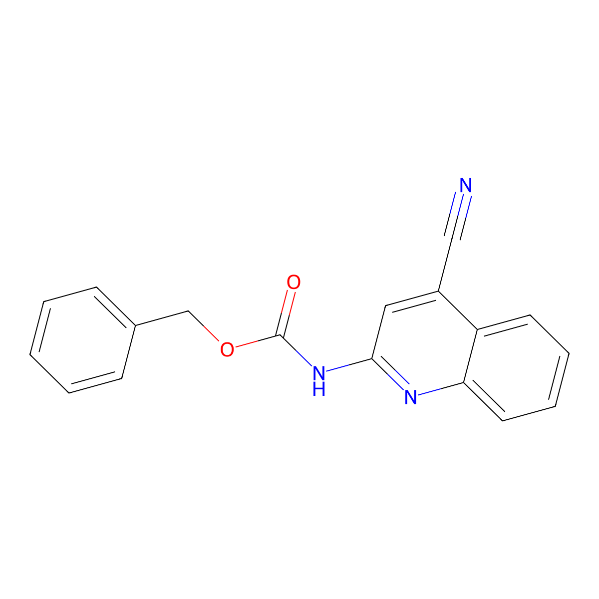 benzyl N-(4-cyanoquinolin-2-yl)carbamate molecular structure, CAS 2680717-43-3