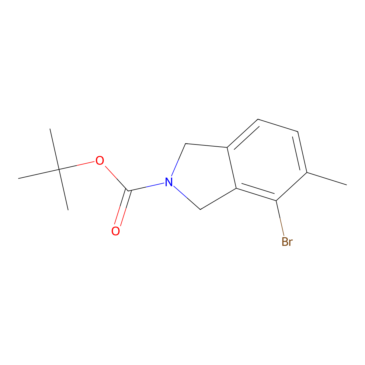 tert-butyl 4-bromo-5-methyl-2,3-dihydro-1H-isoindole-2-carboxylate molecular structure, CAS 2680717-45-5
