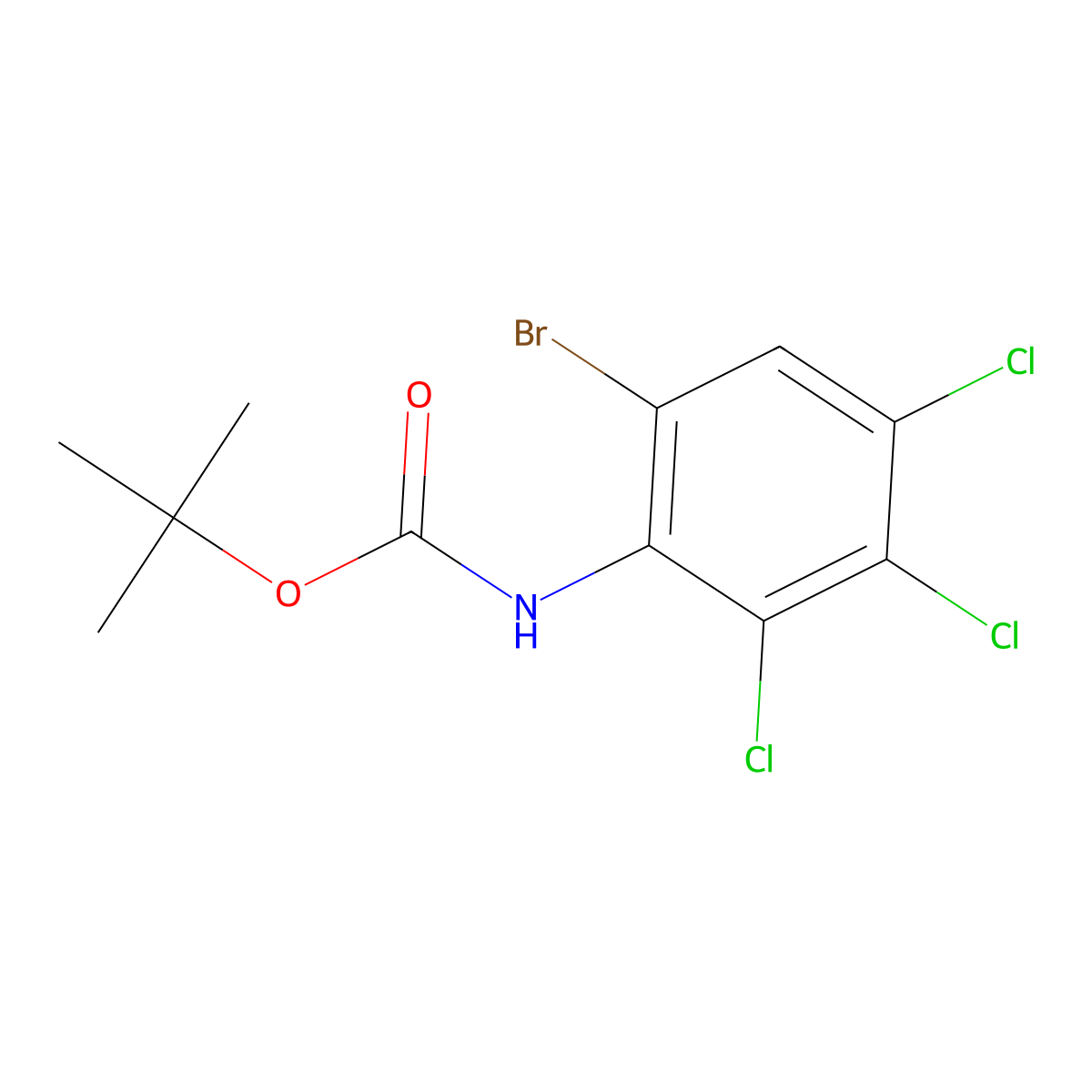 tert-butyl N-(6-bromo-2,3,4-trichlorophenyl)carbamate molecular structure, CAS 2680717-48-8