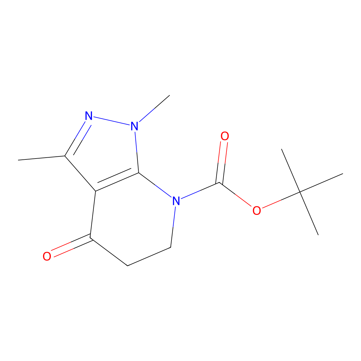 tert-butyl 1,3-dimethyl-4-oxo-1H,4H,5H,6H,7H-pyrazolo[3,4-b]pyridine-7-carboxylate molecular structure, CAS 2680717-51-3