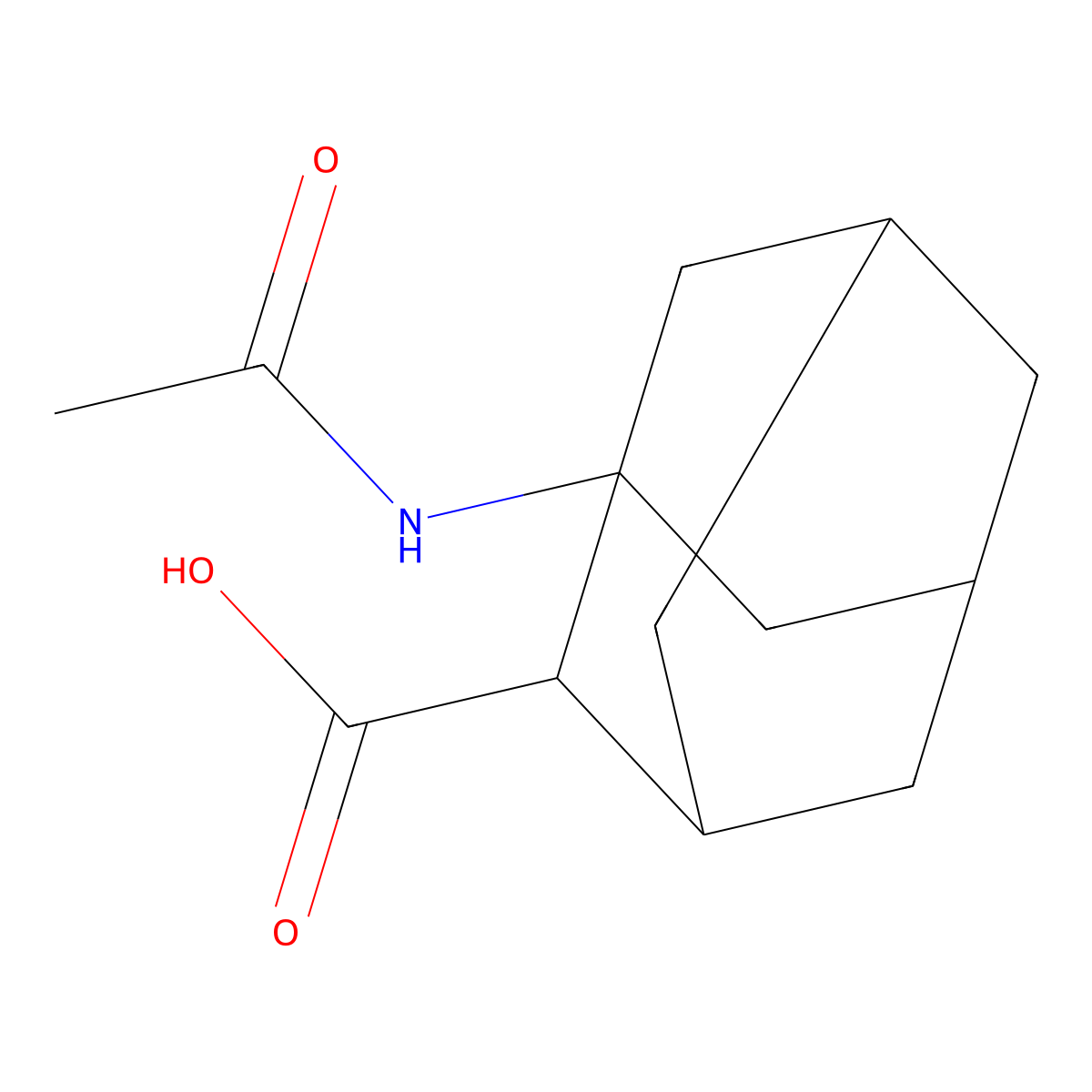 1-Acetamidoadamantane-2-carboxylic acid molecular structure, CAS 2680717-56-8