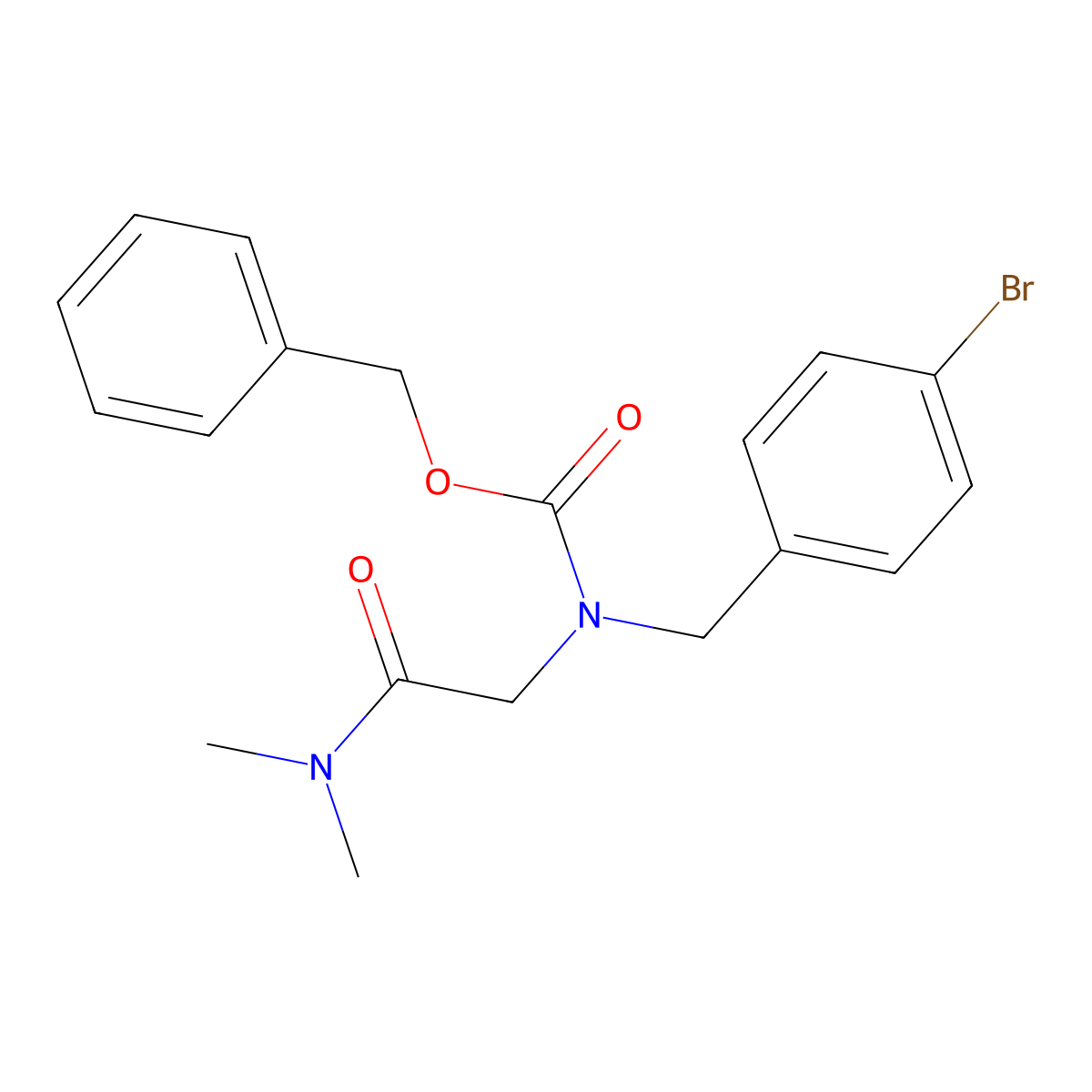 benzyl N-[(4-bromophenyl)methyl]-N-[(dimethylcarbamoyl)methyl]carbamate molecular structure, CAS 2680717-58-0