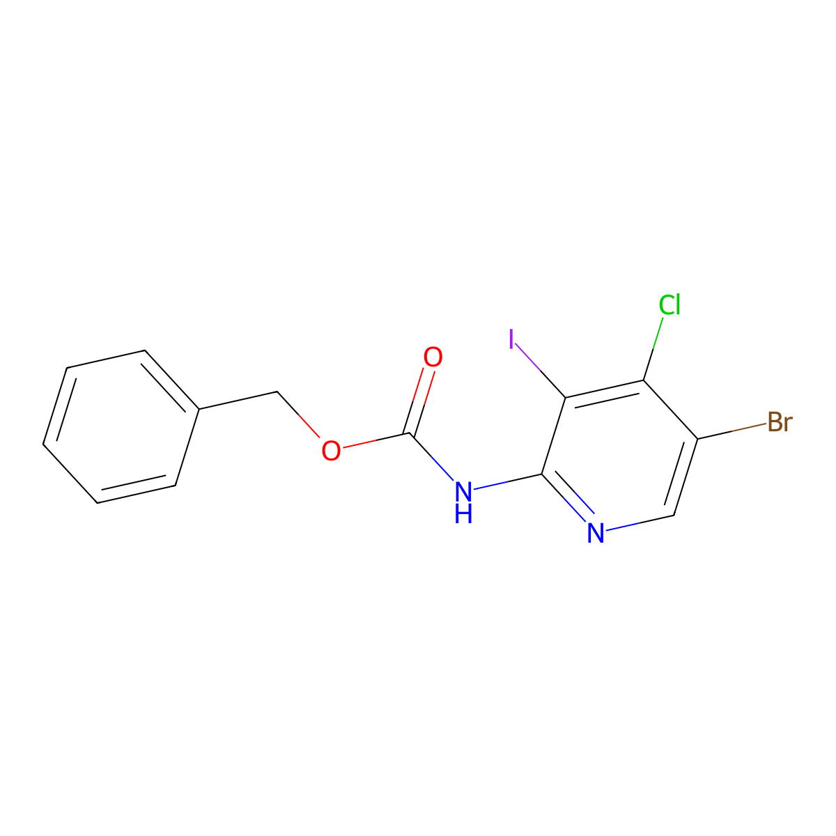 benzyl N-(5-bromo-4-chloro-3-iodopyridin-2-yl)carbamate molecular structure, CAS 2680717-62-6